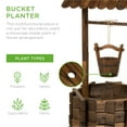thumbnail image 5 of Best Choice Products Rustic Wooden Wishing Well Planter Outdoor Home Decor for Patio, Garden, Yard w/ Hanging Bucket, 5 of 8