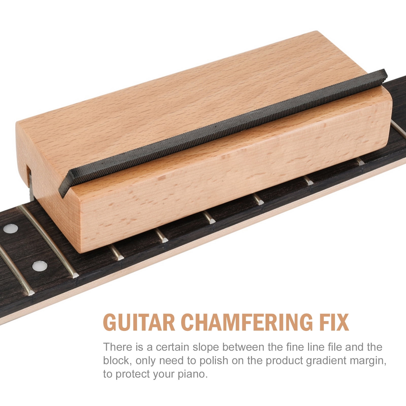 DEEPCRAFF 1Pc Guitar Chamfering Fix Tool with High Carbon Steel and Maple for Fret End Dressing