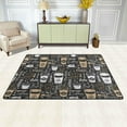 thumbnail image 2 of Dreamtimes Vintage Coffee Cups Non-Slip Area Rug 72"x48", Mocha Coffee Bean Soft Non Slip Washable Floor Mats for Indoor Front Porch,Living Room, Bedroom,Kitchen, 2 of 7