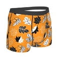 thumbnail image 3 of Daiia Bold Black and White Leaves Orange Men's Underwear Boxer Briefs, Cotton Stretch Moisture-Wicking Underwear-XX-Large, 3 of 9