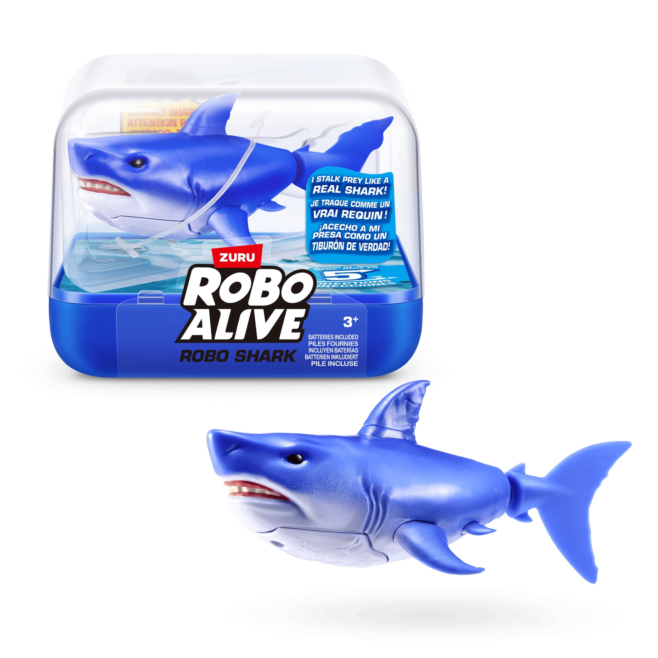 Robo Alive Water Activated Shark Robotic Bath Toy (Blue),for Kids, Tweens & Teens by ZURU