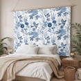 thumbnail image 3 of Flower Bird Tapestry for Bedroom Wall Hanging Tapestry, Vintage Blue Garden Country Wildflower Ceiling Backdrop Tapestries Poster Blanket Wall Decor for Teens Room Living Room Dorm 51" x 59", 3 of 8