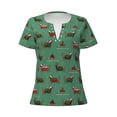 thumbnail image 3 of Naloa Christmas Dachshund Print T-Shirts Short Sleeve V Neck Tees for Women Fashion Tops Trendy Lightweight Soft Casual Summer Outfits Clothes, 3 of 5