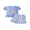SKY BLUE, variant on Kids Toddler Baby Girls Birthday Outfit 1 2 3 4 Years Old Birthday Summer Clothes Puff Short Sleeve Letters Embroidery T-shirt with Ruffle Plaid Shorts Set