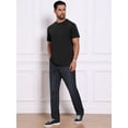 thumbnail image 2 of DARING DIVA Men's Crew Neck Short Sleeve Solid Color Retro Style T-Shirt 2XL Black, 2 of 7