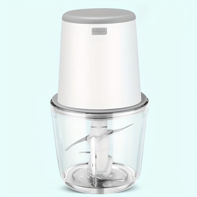 Picadora de Carne Eléctrica, Procesador de Alimentos 0.6L con Cuchillas Afiladas para Carnes, Verduras y Frutas, 148W