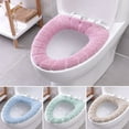 thumbnail image 5 of Almohadillas protectoras para asiento de inodoro, de tela lavable, elásticas, suaves y gruesas, para baño, 4 Uds. (azul, rosa, verde y beige), 5 of 5