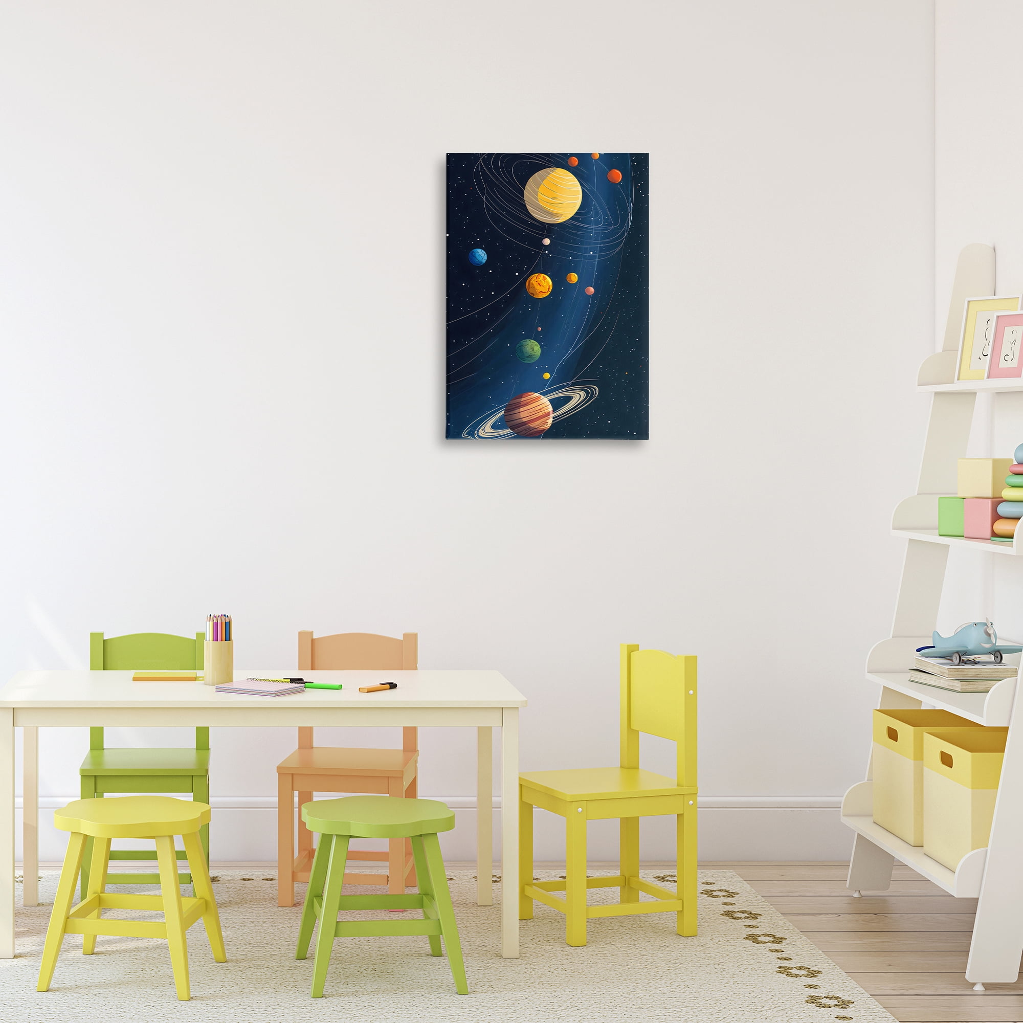 Stupell Industries Planets Aligned in Celestial Orbit Canvas Wall Art, design by Creative Studio