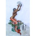 thumbnail image 3 of Nifao Colorful Mermaid Holding Shell 14" x 13" x 21"H – Outdoor Bronze Fountain, Garden Water Feature, 14"L x 13"W x 21"H, 3 of 9