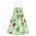 thumbnail image 7 of Haosy 2 Pack Kitchen Wash Cloths with Hanging Loops Absorbent Absorbent Quick Drying Hand Towels, Ladybird Clover Leaf Flower, 7 of 7