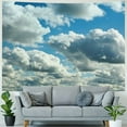 thumbnail image 4 of Creowell  Fabric Blue Sky Tapestry White Clouds Wall Picture Tapestry Wall Hanging Blue Sky Wall Tapestry for Bedroom Aesthetic Living Room College Dorm Decor Study Room Decor 40x30inch, 4 of 6