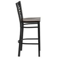 thumbnail image 6 of Flash Furniture 2 Pk. HERCULES Series Black ''X'' Back Metal Restaurant Barstool - Walnut Wood Seat, 6 of 8
