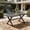 Brown + Aluminium, variant on Outdoor Aluminum Dining Table with Steel Frame, Grey and Black Finish, Weather-Resistant Patio Table for Garden, Deck or Poolside, Durable Construction for Outdoor Dining and Entertaining