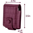 thumbnail image 5 of Monedero suave para mujer WEIHJMXG Estuche de piel sintética para pintalabios con espejo rojo vino, 5 of 5
