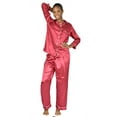 thumbnail image 2 of Up2date Fashion's Women's Long Button-Down Satin Pajamas, 2 of 3