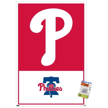 MLB Philadelphia Phillies – Logo 22 Wall Poster with Pushpins 22.375 x 34