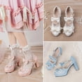 thumbnail image 6 of SACFOF Kawii Shoes Bow Pearl Heels Lolita Platform Heels for Women Lace Cute Mary Janes Pumps, 6 of 6