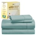 thumbnail image 1 of California Design Den Sábanas 100% Algodón – Juego De Sábanas Queen De 4 Piezas Más Suave, Sábanas Refrescantes Para Cama Tamaño Queen, Bolsillos Profundos, Sábanas De Satén De 400 Hilos Y Fundas De A, 1 of 8