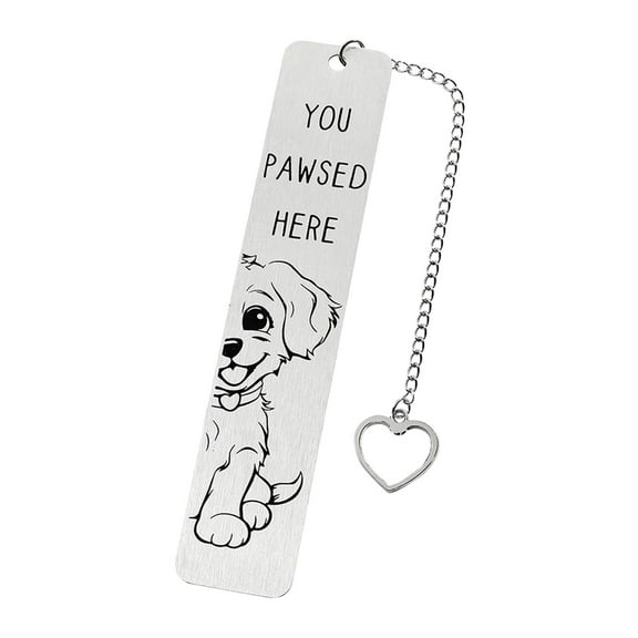 WMGHA Cute Dog Bookmark Metal for Dog Moms - Adorable Pet Lover Gift for Women Girls - Book Reader Accessory - Durable Engraved Animal Design