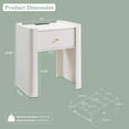 thumbnail image 3 of SinCiDo Modern Nightstand Set of 2 with Storage Drawer, 23.6" Tall Curved Bedside Table with Charging Station for Bedroom, Living Room, 3 of 7