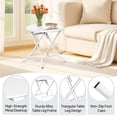 thumbnail image 2 of Ktaxon 18in Outdoor Metal Folding Side Table, Round End Table, Small Coffee Side Table for Porch Yard, Balcony, Garden, White, 2 of 8