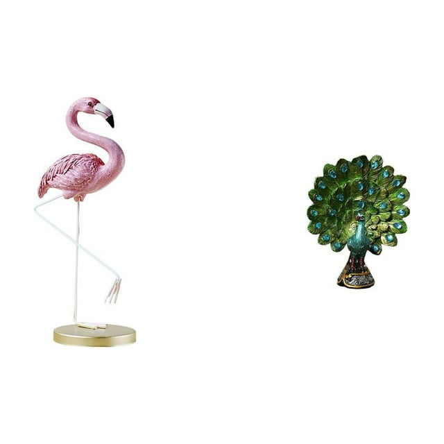 Escultura de flamenco en resina. Estatua de en resina. Figura decorativa creativa para escritorio. Elaborada en resina. Ideal para el hogar,