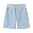 thumbnail image 3 of Adeawade Jeans For Mens Straight Leg Denim Pants Loose Fit Jeans Solid Color Baggy Slacks Knee Length Shorts Leisure Clothes S Light Blue, 3 of 4