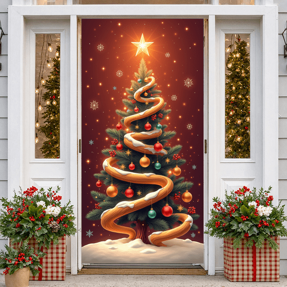 Decorative Design Christmas Tree Festive Decoration Holiday Banner for Christmas Party Family Celebration Winter Event