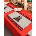 thumbnail image 4 of Christmas Truck Placemats Set of 2 Xmas Car Pine Tree Snow Retro Linen Red Plaid Heat Insulation Washable Place Mats, Rustic Non-Slip Table Mats for Dining Table Party Kitchen Decor,13x19 Inch, 4 of 4