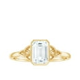 thumbnail image 4 of Rosec Jewels Certified Moissanite Emerald Cut Engagement Ring 2 Carat - Celtic Knot Ring (6X8 mm, D-VS1 Quality), 14K Yellow Gold, US 11.00, 4 of 8