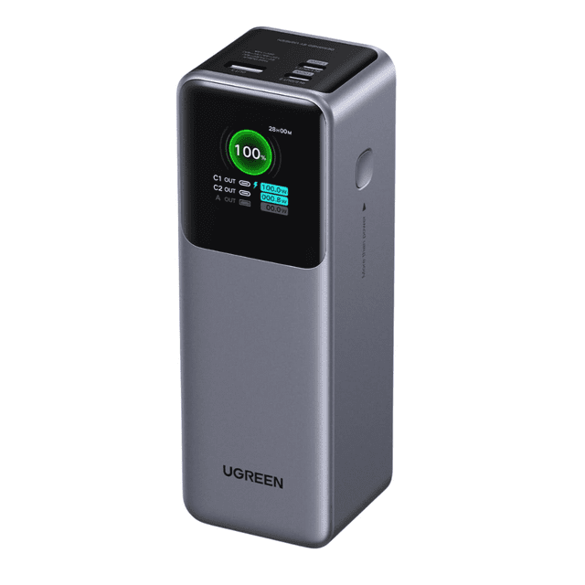 Batería Portatil Nexode 25,000 mAH Ugreen 200W Pantalla digital Gris