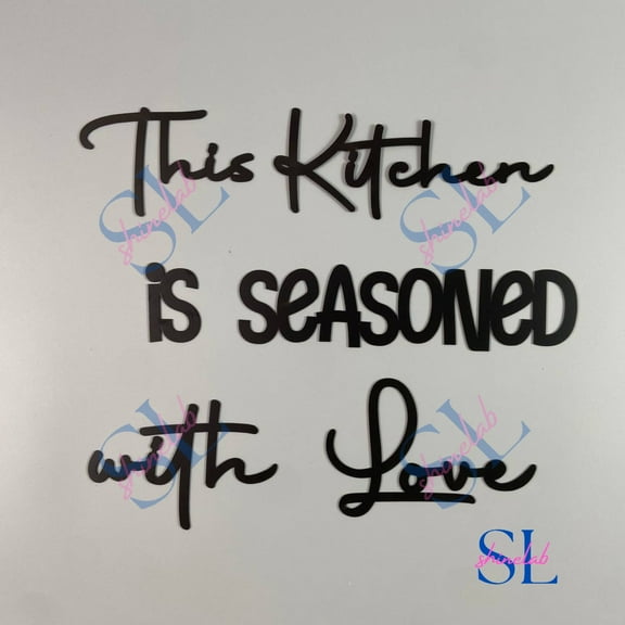 Shinelab Kitchen Wall Decor, This Kitchen Is Seasoned with Love Metal Wall Art, Metal Kitchen Sign, Dining Room Decor, Kitchen Quote Metal Sign 3470
