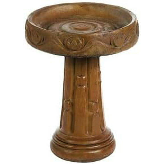 Solid Rock Stoneworks Dutch Birdbath - 22" Tall x 17" Diameter - Autumn Wheat