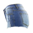 thumbnail image 4 of Women Casual Summer Mid Waist Stretchy Denim Jean Shorts Junior Short Jeans, 4 of 5