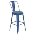 thumbnail image 2 of BizChair Commercial Grade 30" High Blue Metal Indoor-Outdoor Bar Height Stool with Removable Back and Teal Blue All-Weather Poly Resin Seat, 2 of 13