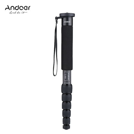 Andoer C-555 155cm/5.1ft Carbon Fiber Camera Monopod Unipod Stick 6-Section with Carry Bag Max. Load 10kg/22Lbs for Nikon Canon Sony A7 Pentax Camcorder Video Stuido