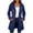 Blue, variant on Busydd Jackets for Women Solid Color Long Sleeve Trench Coat Casual Windproof Button Adjustable Waistband Hooded Womens Coat with Pockets M