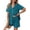 Blue Green, variant on Ekouaer Pajamas Set for Women 2 Piece Pjs Short Sleeve Sleepwear Button Down Lounge Shorts Sets
