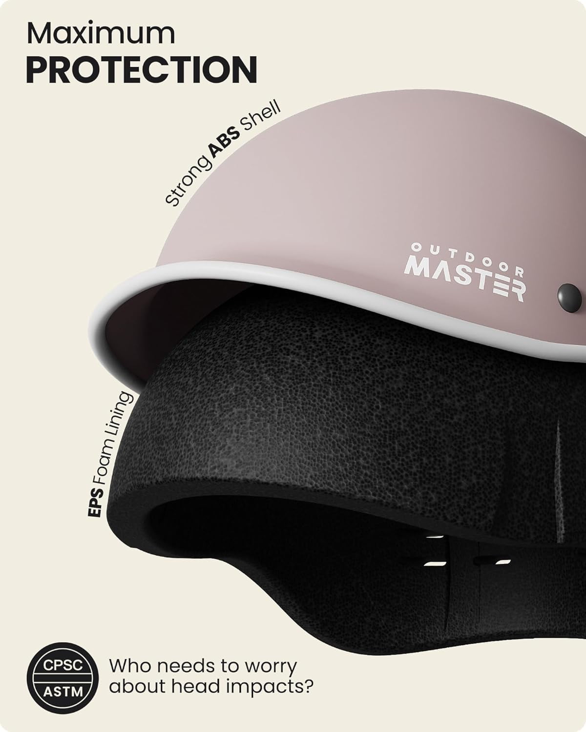 OutdoorMaster Bike Helmet for Adults,Adjustable Cycling Helmet with Light for Men & Women - Safety Certified for Bicycle Skateboard Road Bike Skating Roller Commuting Helmet