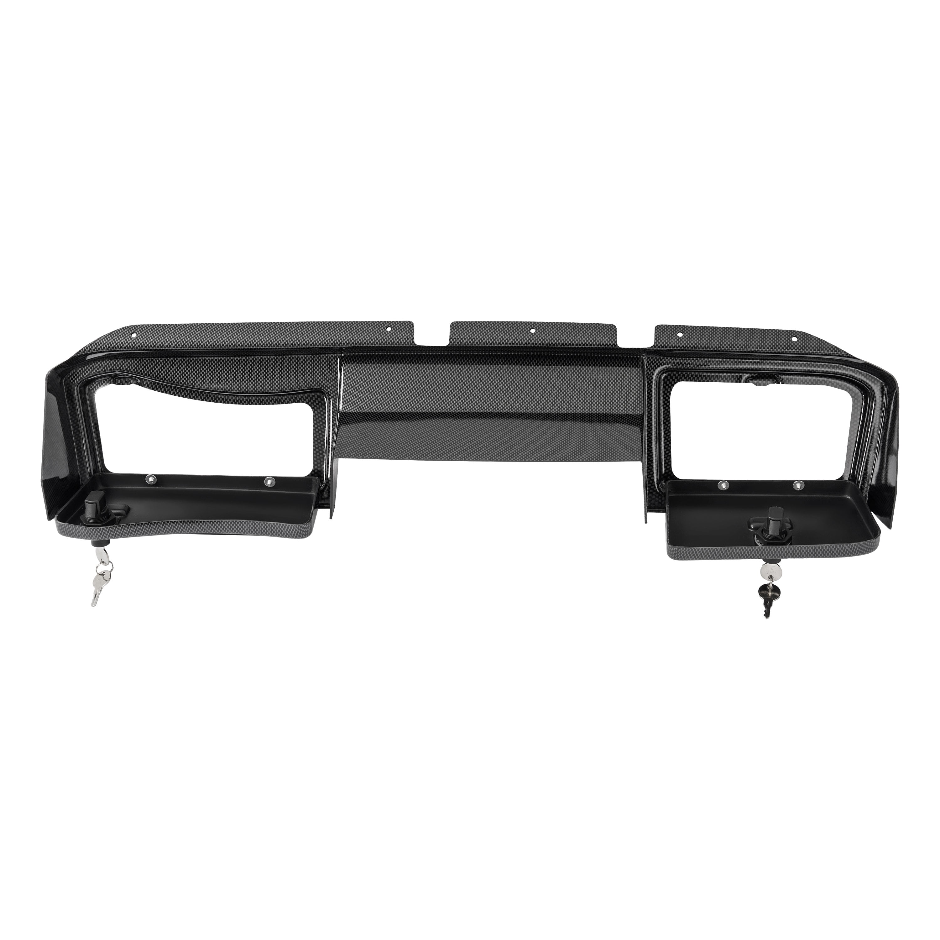 KOJEM Dashboard Cover W/Lockable Doors Compatible with 2008-2014 EZGO RXV Models Dash Board Cover Carbon Fiber Color Plastic Steel