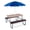 Brown, variant on Costway Kids Picnic Table with Benches Removable Adjustable Umbrella Metal Frame for Patio Blue