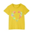 thumbnail image 2 of Sakmal Yellow Clothes For Kid Baby Boy Girl Cotton Floral 3-7y Short Sleeve Crew Neck Daily Life Tops For Kids Boys And Girls 3-8, 2 of 5