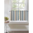 thumbnail image 3 of Half Window Curtains 24 Inches Long, Blue Brown Beige Window Treatment Curtain Drapes, Boho Farmhouse Abstract Stripes Art Short Curtains Tiers for Kitchen Over Sink, 27.5"x24", 2 Panels, 3 of 7