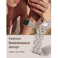 thumbnail image 4 of TOYOUTHS Compatible with Apple Watch Band for Women 42/41/40/38/44/45/46/49mm, Stainless Steel Basketweave Bracelet for iWatch Series 10 9 8 7 6 5 4 3 2 1 SE Ultra, 4 of 6