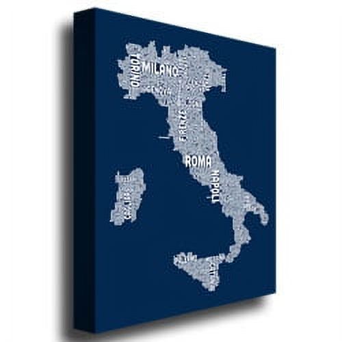 Trademark Art "Italy City Map II" Canvas Wall Art by Michael Tompsett