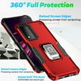 thumbnail image 6 of JTCASES for T-Mobile REVVL V+ 5G Case, Support Magnetic Car Mount Adjustable Bracket Non-slipping 2-Layer Shockproof Drop Resistant Heavy Duty Protective Slim Shell, Red, 6 of 9