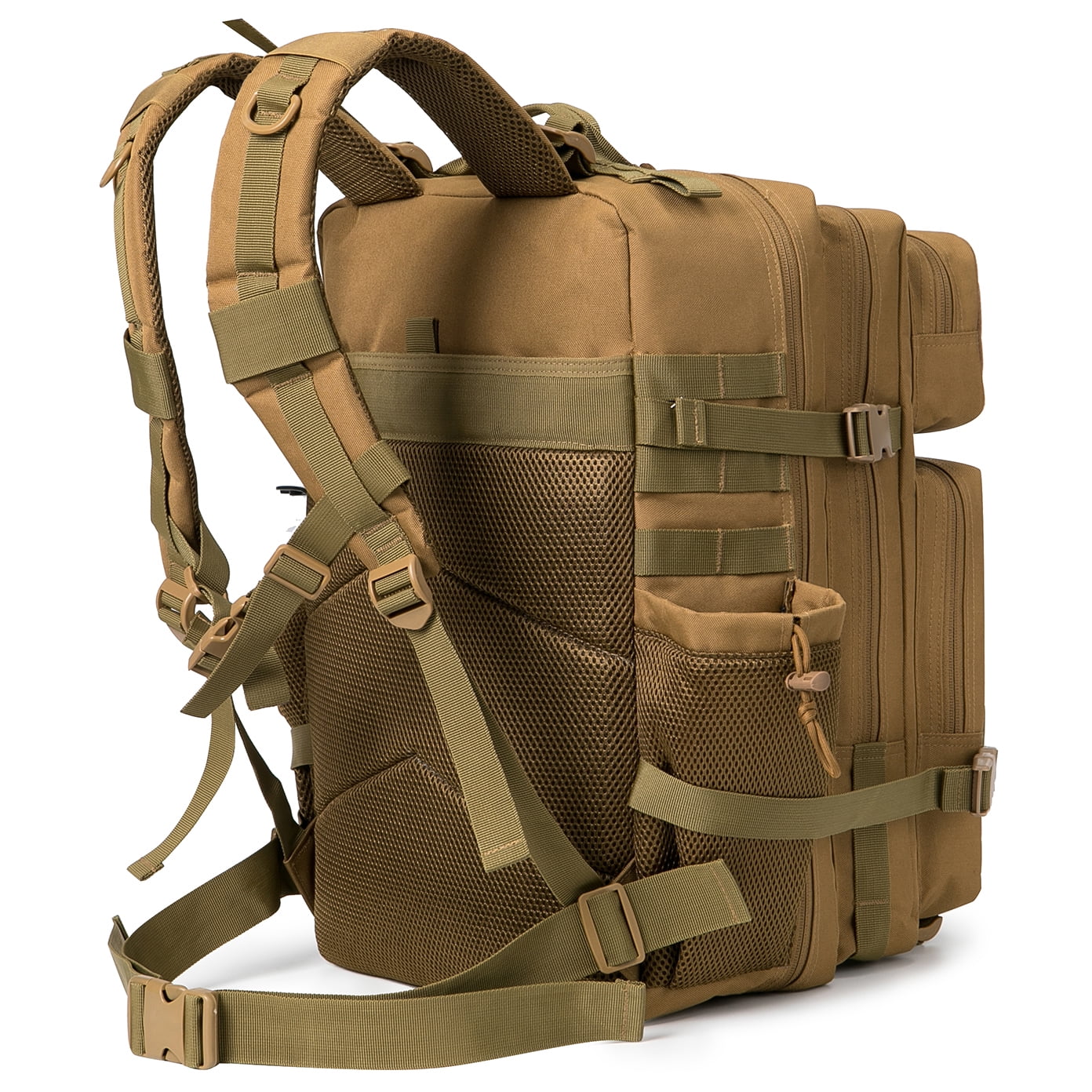 QT&QY 45L Outdoor Hiking Backpack for Men Molle Daypack 3 Day Gym Travel Rucksack with Bottle Holder