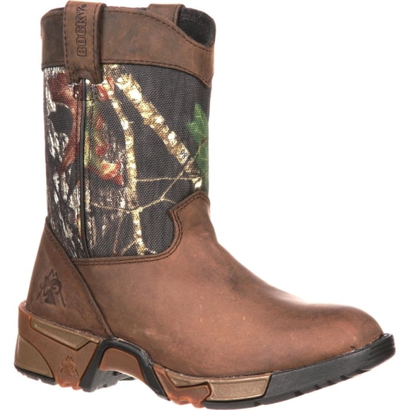 Bota Wellington ROCKY para niños Aztec Mossy Oak Break Up Sz 7 (M)