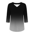 thumbnail image 6 of ZHENHONG Womens V Neck T Shirts, 3/4 Length Sleeve Womens Tops V Neck Casual Tunic Tops Basic Shirts Loose Fit Blouse 3/4 Sleeve Shirts for Women, 6 of 7