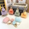 thumbnail image 2 of Handbag Keychain Metal Buckle Faux Pearl Mini Charm Plushies Light Luxury Style Ornament Lovely Backpack Bag Pendant Plush Car Key Ring Girl Gift, 2 of 7